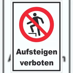 HB-Druck Aufsteigen verboten Aufkleber A1 (594x841mm)