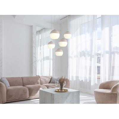 GLOBO LIGHTING Hängeleuchte "RAGUSA", beige (sandfarben matt), 5, Ø 75cm H: 120cm, 1 Stk., Leuchten, sandfarbene Pendelleuchte, Mix-Glaskugeln, E27, höhenkürzbar, Hängeleuchte