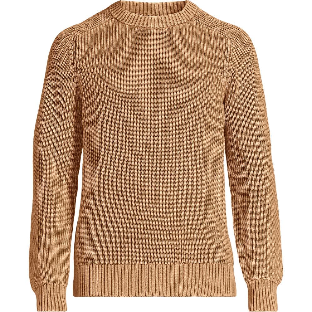 DRIFTER Pullover im Shaker-Rippstrick für Herren, Herren, size: regular, Beige, Baumwolle, by Lands' End