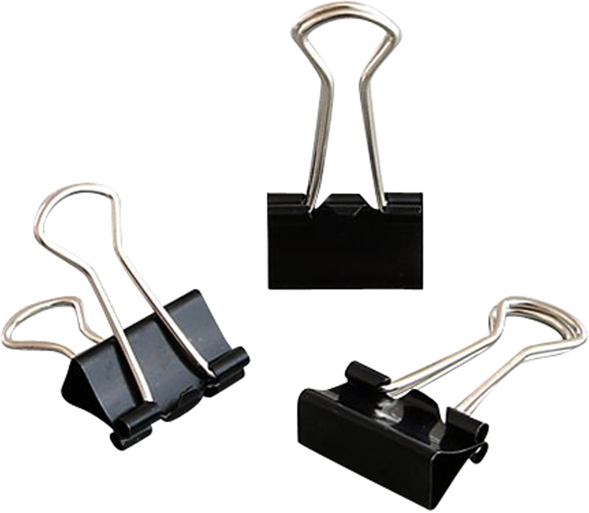 SPRINTIS 100 Unités - Pinces Foldback, noir 19 mm, métal