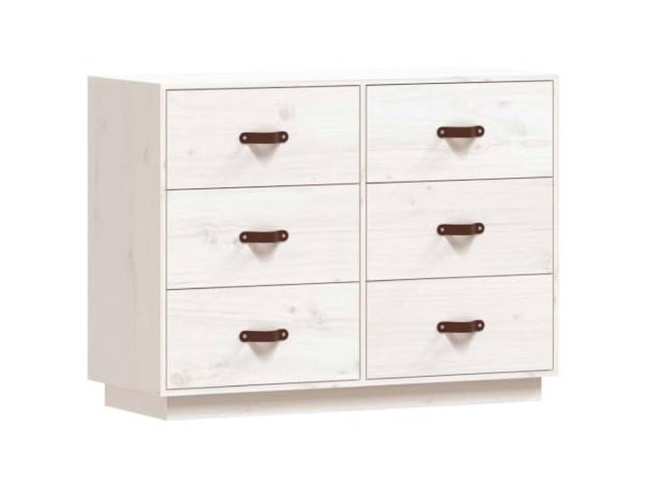 KGFHERENB Sideboard Weiß 100x40x75 cm Massivholz Kiefer mit 6 Schubladen Rustikale Kommode aus echtem Kiefernholz mit 6 geräumigen Schubladen für Wohnzimmer, Schlafzimmer und Flur.