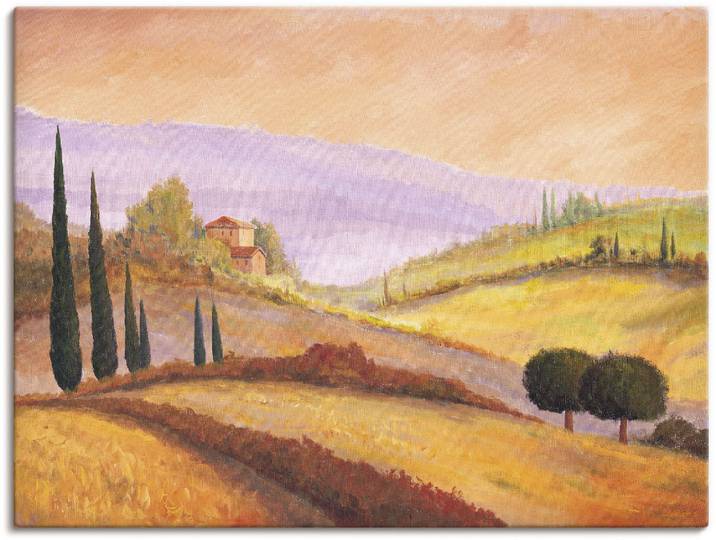 Leinwandbild ARTLAND Morgendämmerung , orange (farbe bild(er): orange), B:80cm H:60cm, Bilder, Leinwandbild, auf Holzrahmen gespannt