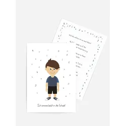 Karten zur Einschulung selbst gestalten mit Spruch und Fotos im Onlinedesigner bei Meine-Kartenmanufaktur.de