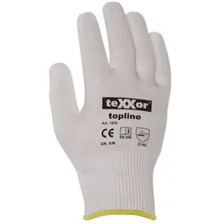 Nylon-Feinstrickhandschuhe "1920" fusselfrei weiß - 7 (S)