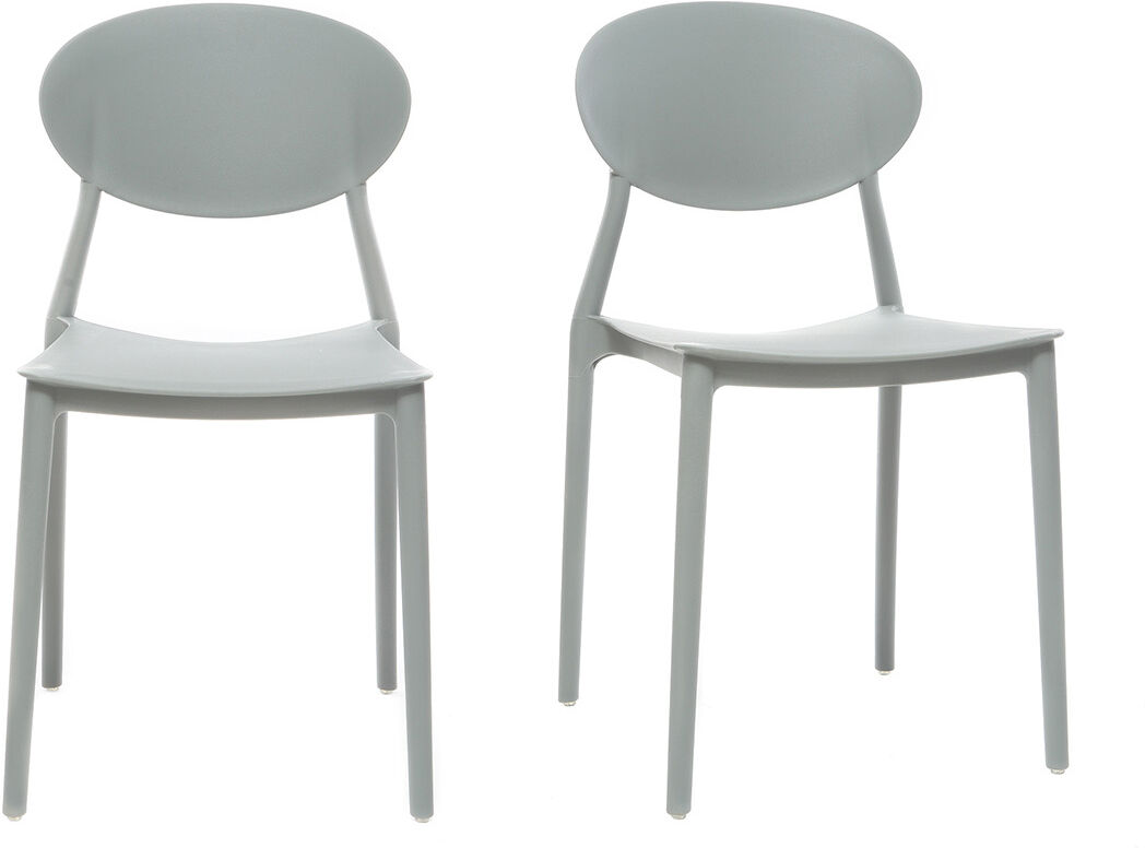 Miliboo 2 Design-Stühle Grau Polypropylen ANNA