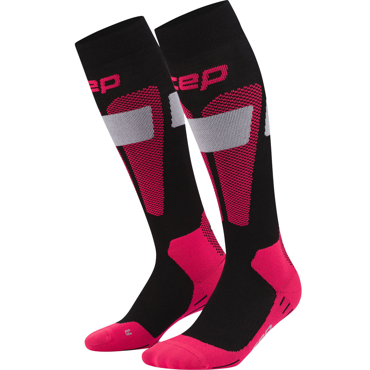 CEP Damen Skisocken MERINO COMPRESSION black/pink - 3