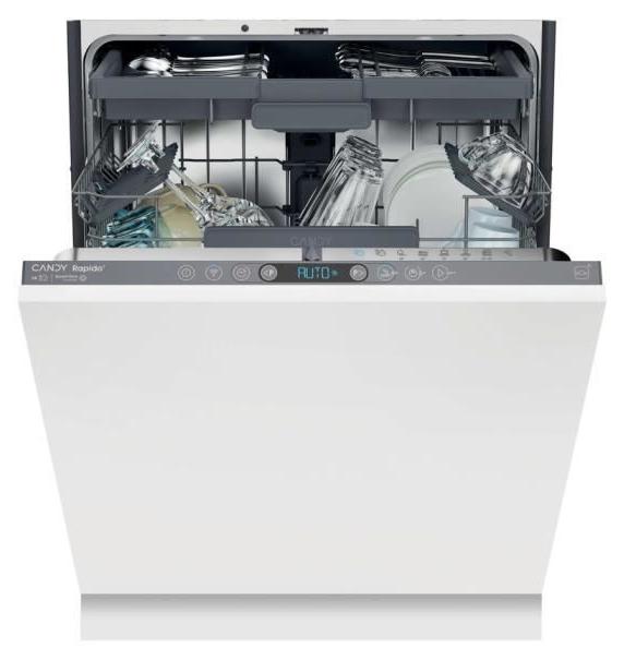 Einbaugeschirrspüler CANDY CI 4C4F1A Rapido, 60cm, 14 Maßgedecke, 44 dB, Besteckschublade, , Induktionsmotor