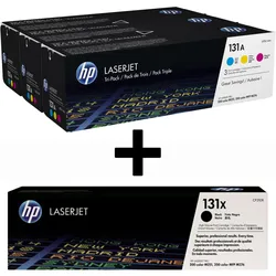 HP Original 131A Toner 4er Set schwarz hohe Kapazität, cyan, magenta, gelb