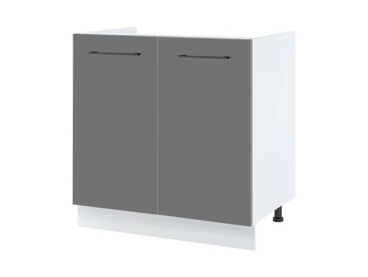 Meuble sous-évier Lovia Gris Mat 2 portes L 80 cm - Cuisineandcie
