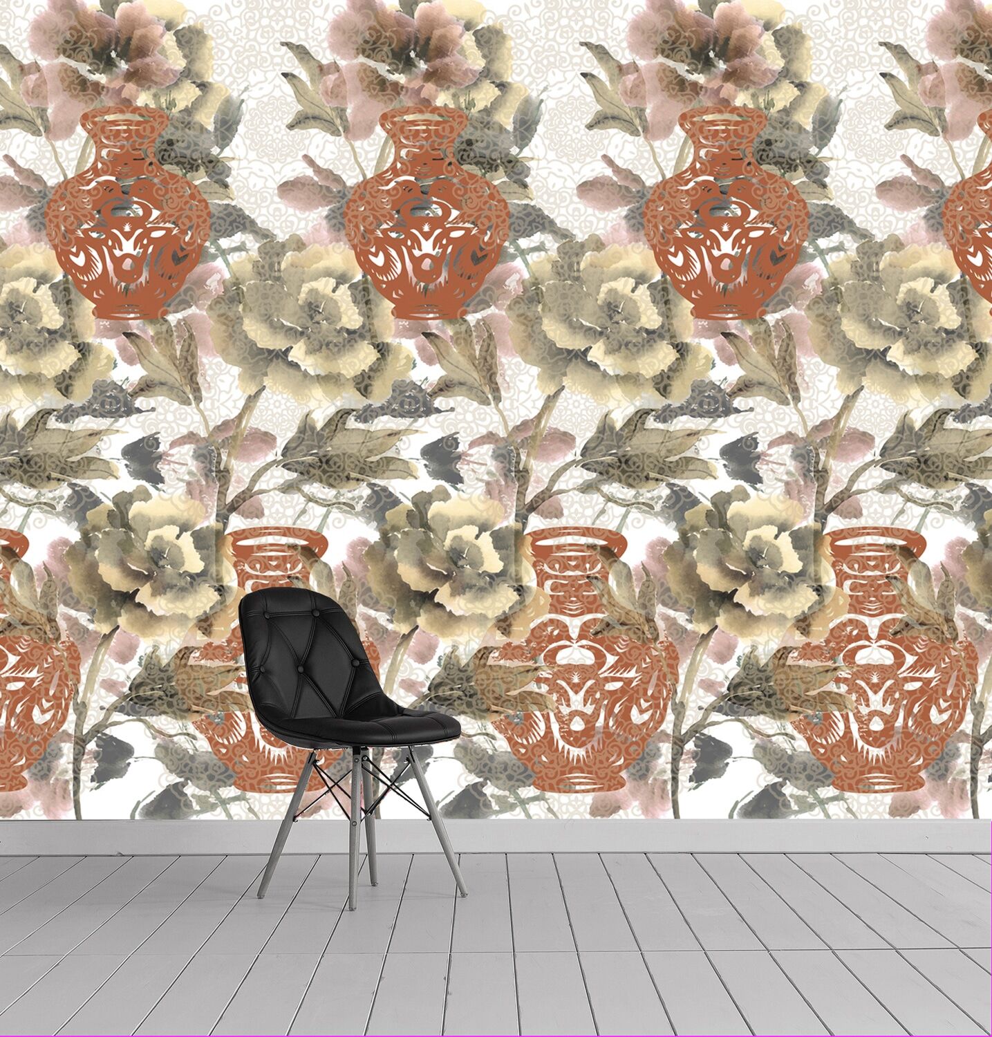 Vinyltapete QUEENCE "Charles", braun, B:0,9m L:2,5m, Vinyl, Tapeten, Vinyltapete, 90x250cm, selbstklebend, kinderleichte Anbringung,, Sticker braun B/L: 0,9m x 2,5m