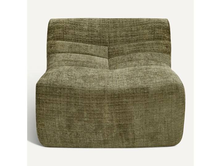 Fauteuil chauffeuse compressé fixe 1 place KISS tissu vert