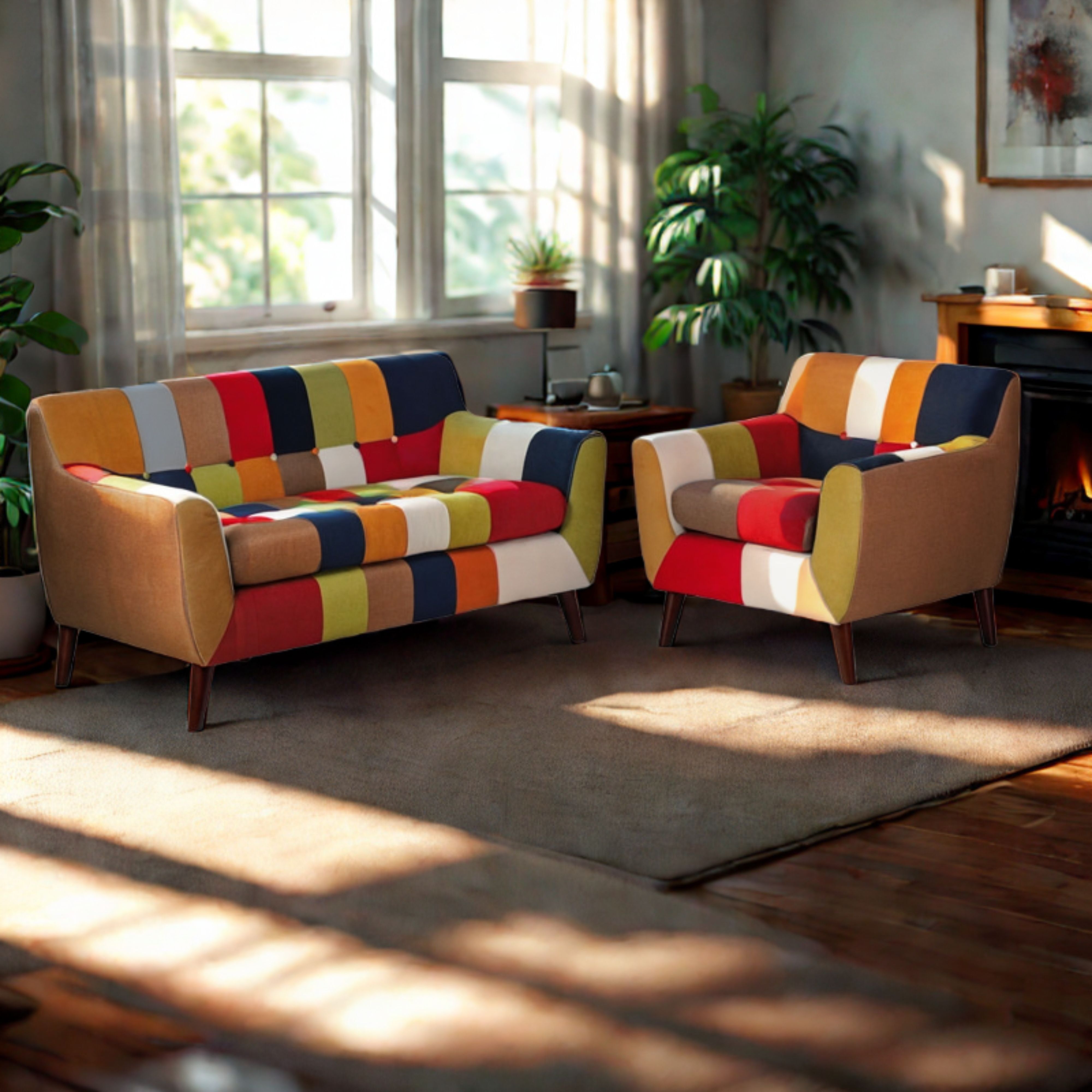 B2B Partner Patchworksofa FIESTA, 3 Sitze