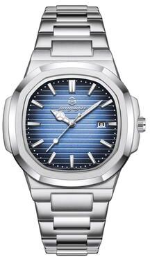 Youfap Market Luxury Military Square Dial Men Waterproof Quartz Watch With Luminous Date & Week silver Blue