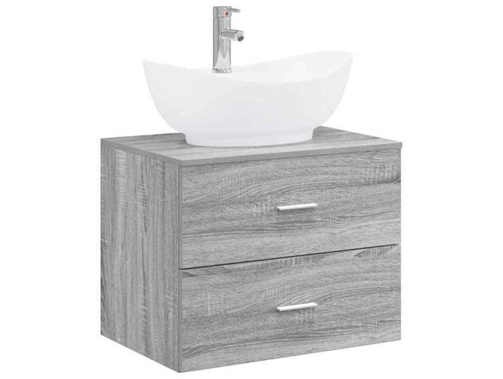 Gris Ensemble de mobilier de salle de bain Sonoma gris(VIDAXL)_34888