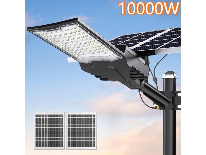 Lampes solaires de rue 40000 mAh, éclairage extérieur 6500K, lampes de parking ultra-grandes, lampes de sécurité étanches à énergie solaire pour jardin
