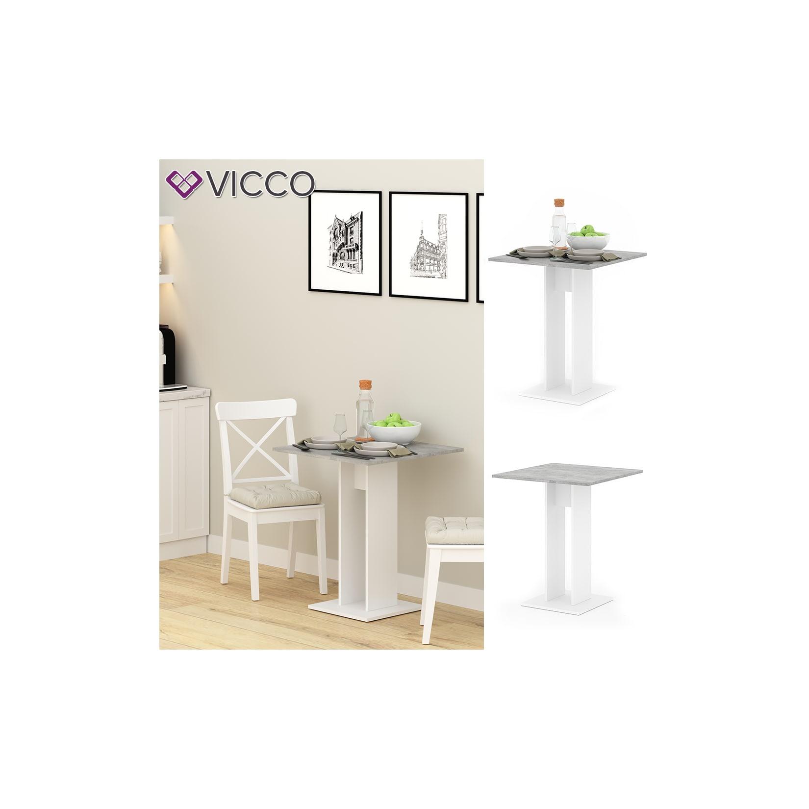 VICCO Esstisch Repose Küchentisch Esszimmer Tisch Säulentisch weiß beton 65x65 cm