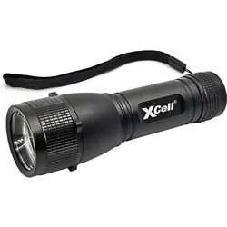XCell, Taschenlampe, 146362 LED Taschenlampe mit Handschlaufe, mit Holster, mit Stroboskopmodus batteriebetrieben (12.60 cm, 500 lm)