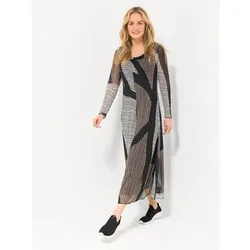 DINE 'N' DANCE Maxi-Kleid, 1/1-Arm Rundhalsausschnitt doppellagig figurumspielend