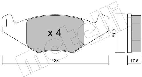 Metelli Bremsbelagsatz, Scheibenbremse 2200470