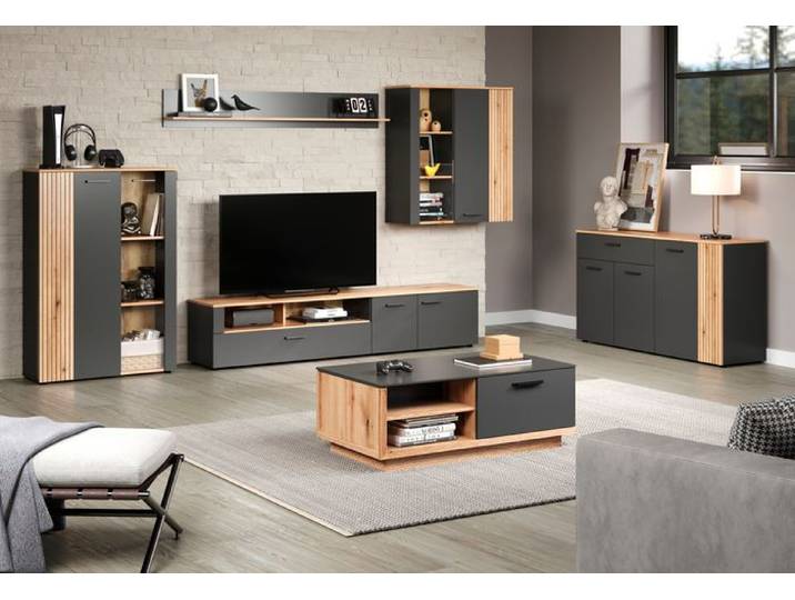Highboard Esteban Anthrazit Dekor
