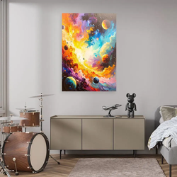 LEINWANDBILD Universum Kosmos Planeten 80x120cm