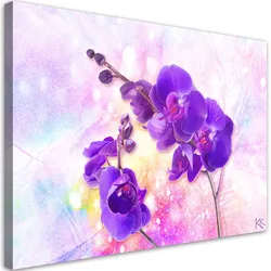WANDBILD lila orchideen blumen