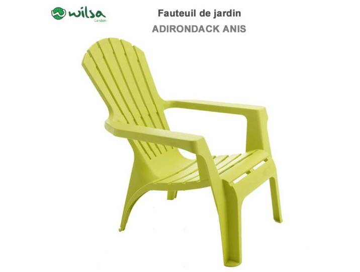 Fauteuil Adirondack résine polypropylène Wilsa Garden - Anis - 1 Fauteuil Adirondack