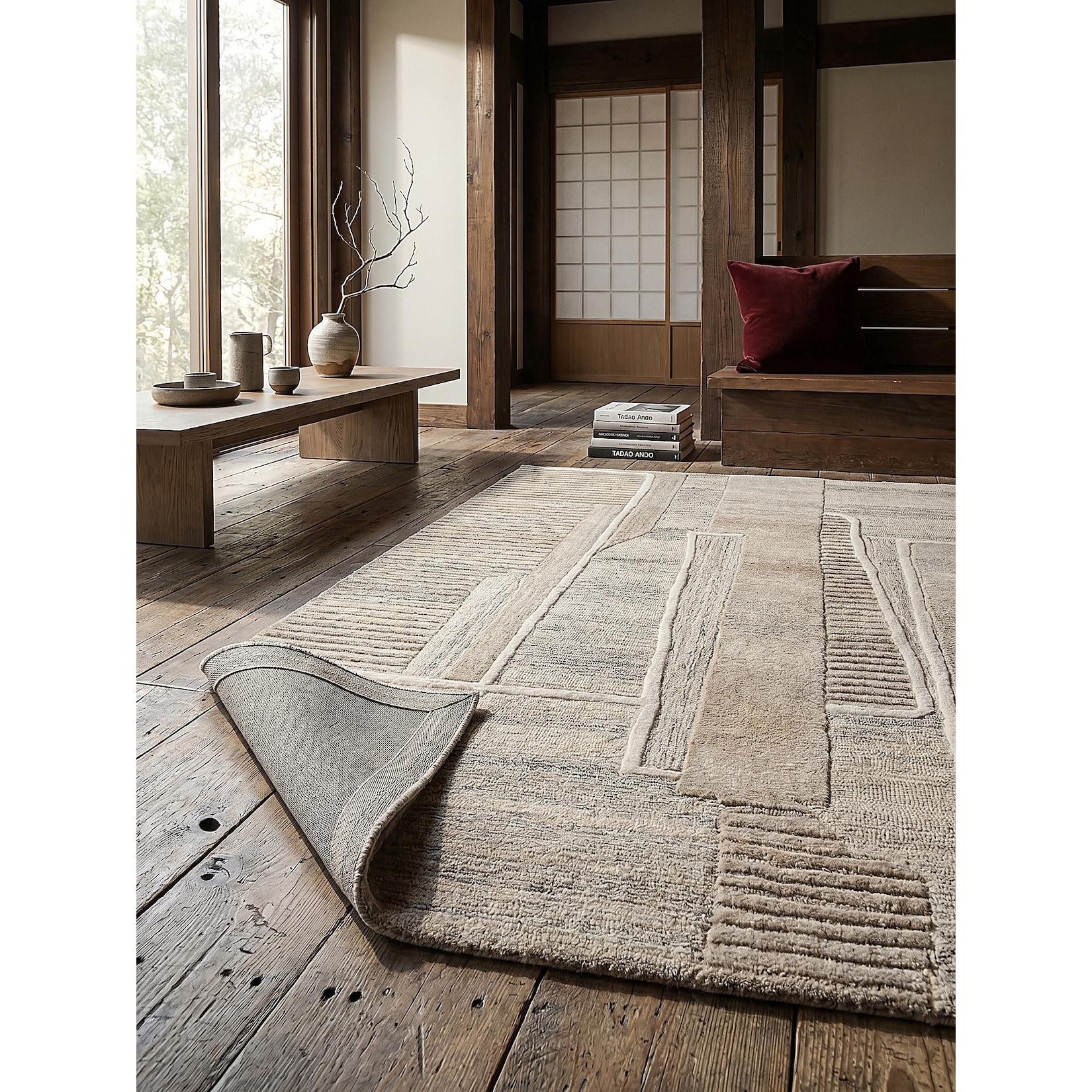 Wollteppich Relief Natur 160 x 230 cm - EDALE Kadima Design