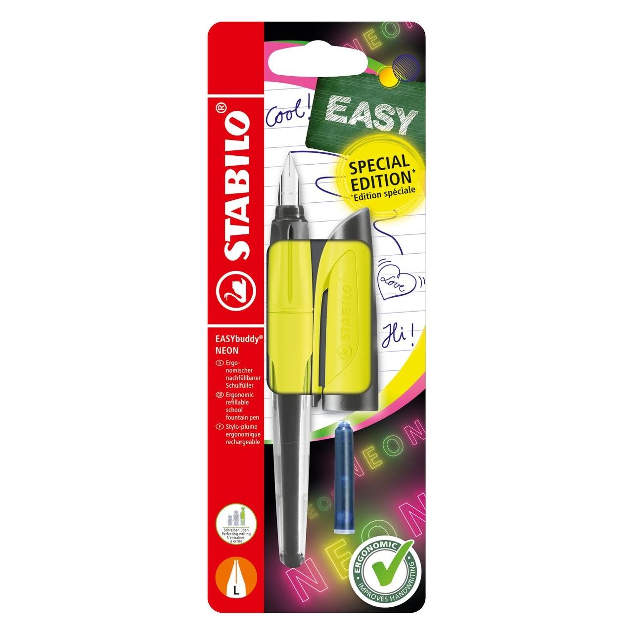 Stabilo Schulfüller EASYbuddy L NEON gelb Faltschachtelblister (1x) (71845296)