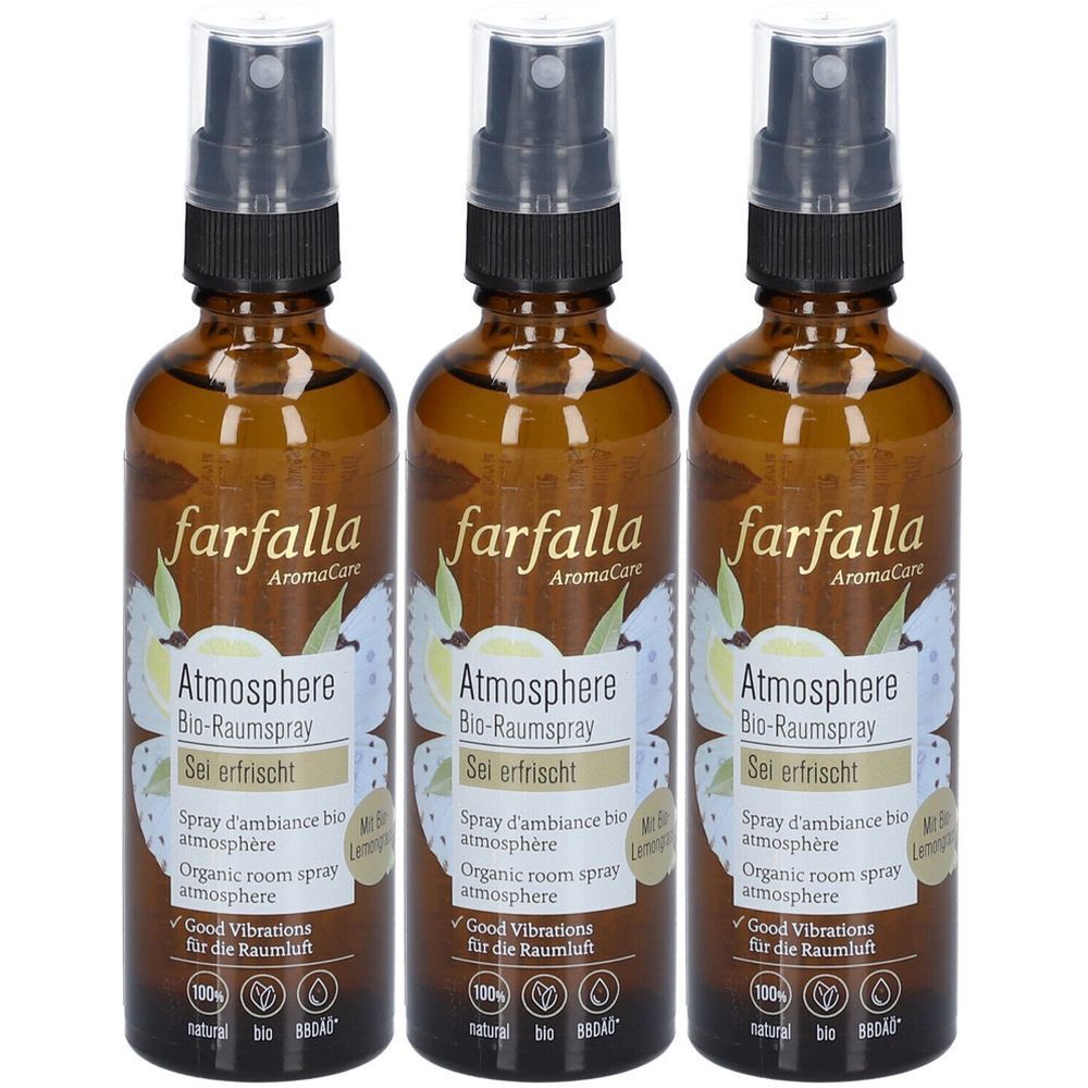 Farfalla Bio-Raumspray sei erfr Lemongrass 75 ml x3 3x75 Spray
