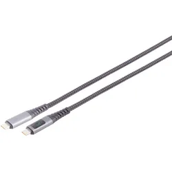 S-Impuls USB-C Daten- und Schnellladekabel, Display für Strom Spannung Leistung, PD 3.1, 480 Mbit/s - Länge: 0,5 m