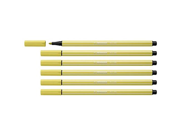 STABILO 6 viltstiften Pen 68, mosterdgeel