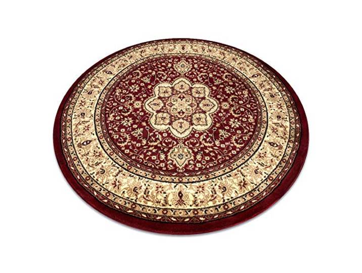 rugsx Tapis Classique Royal - Tapis Doux pour Salon\, Chambre et Couloir Rouge\, Cercle 120 cm