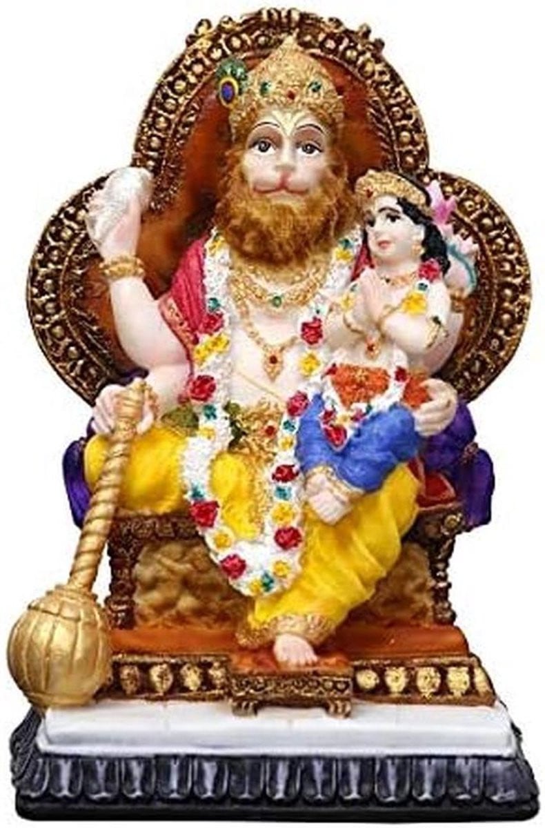 Handgesneden Religieus God Murti Beeld voor Huisdecoratie - Veelkleurig - Hoogte: 8,9 cm