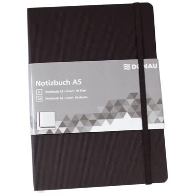 DONAU 1345101-01 Notizbuch - A5, liniert, 192 Seiten, schwarz