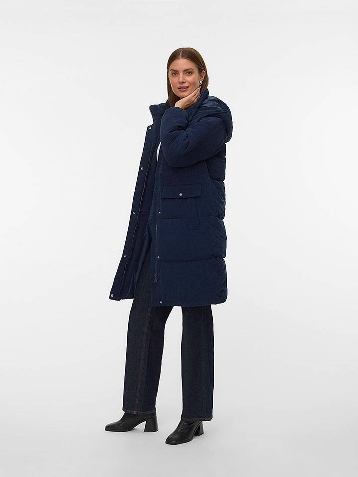 Vero Moda Cord-Wintermantel "DEBRA FIE" in Dunkelblau - XL
