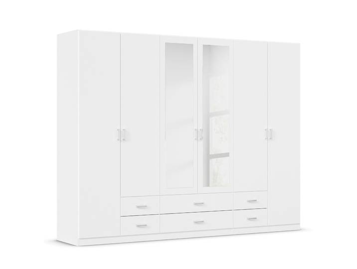 Kombi-Drehtürenschrank - alpinweiß - 271 cm