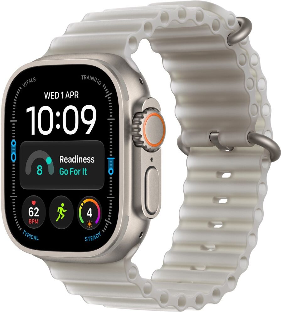 Apple Watch Ultra 4 GPS+Cellular 49mm Natural Titanium con Cinturino Ocean Band Translucent Grey Europa