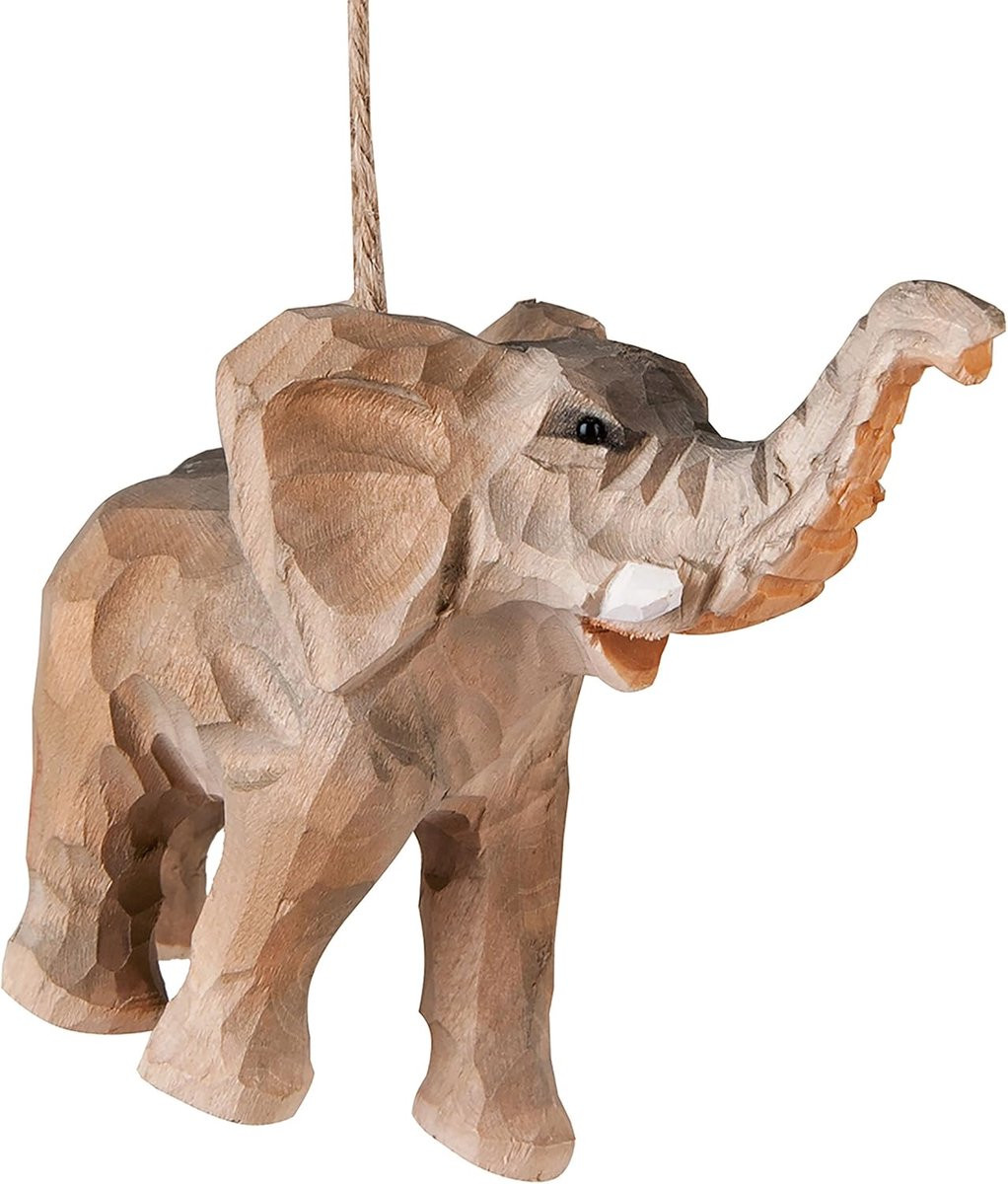Decoratief Handgesneden Houten Olifant Ornament voor op Tafel