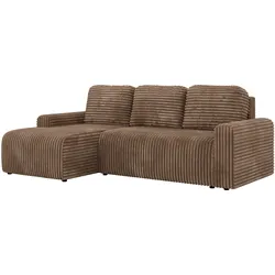 ECKSOFA NESSARO L Braun Cord - Links Seite