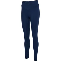 hummel hmlYOGA Wrap High-Waist Yoga-Leggings Damen 7459 - dress blues L