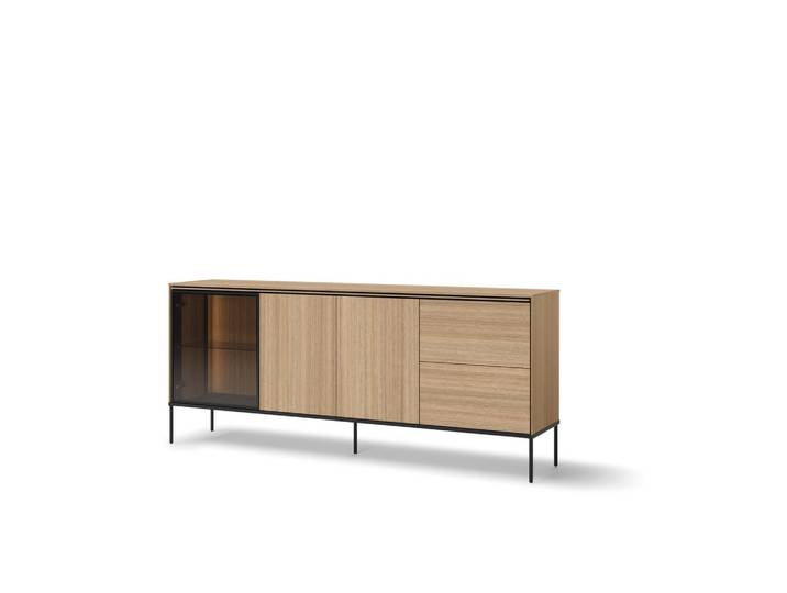 KOMMODE VISSO VI-06 mit LED-Beleuchtung Eiche linear