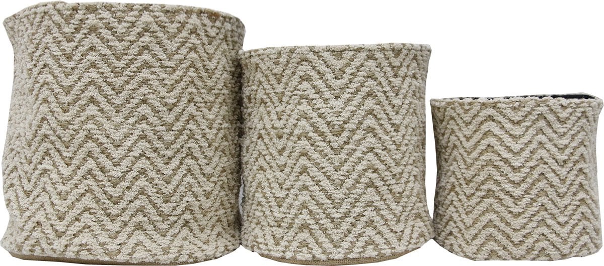 Set van 3 geweven manden van jute en katoen door Mooss