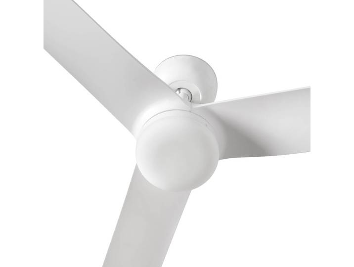 FARO BARCELONA LED-Deckenventilator Punt M, weiß, DC, leise, Ø 130 cm, CCT dimmbar, weiß / opal, für Wohn- / Esszimmer, Metall, Modern