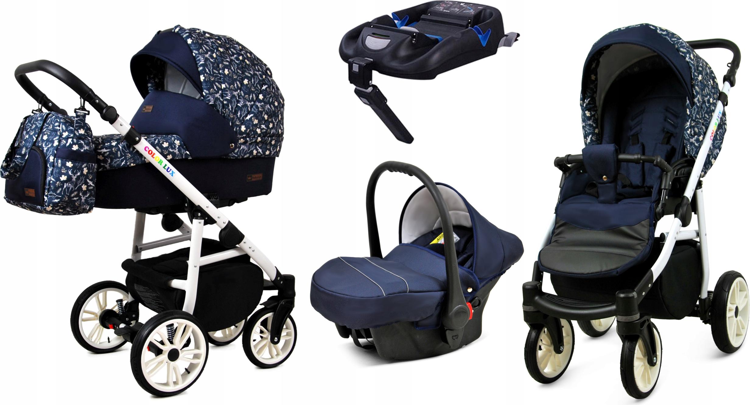 BabyLux Color Lux | 4in1 Kinderwagen Set | Forest Deer | Kombikinderwagen | Kinderwagenset | Is