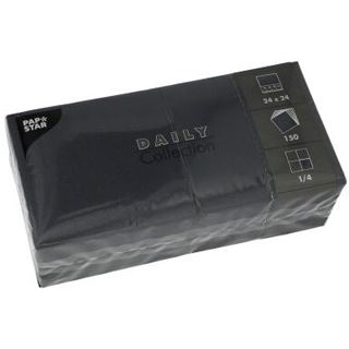 PAPSTAR Servietten Daily Collection schwarz 2-lagig 12,0 x 12,0 cm 150 St.