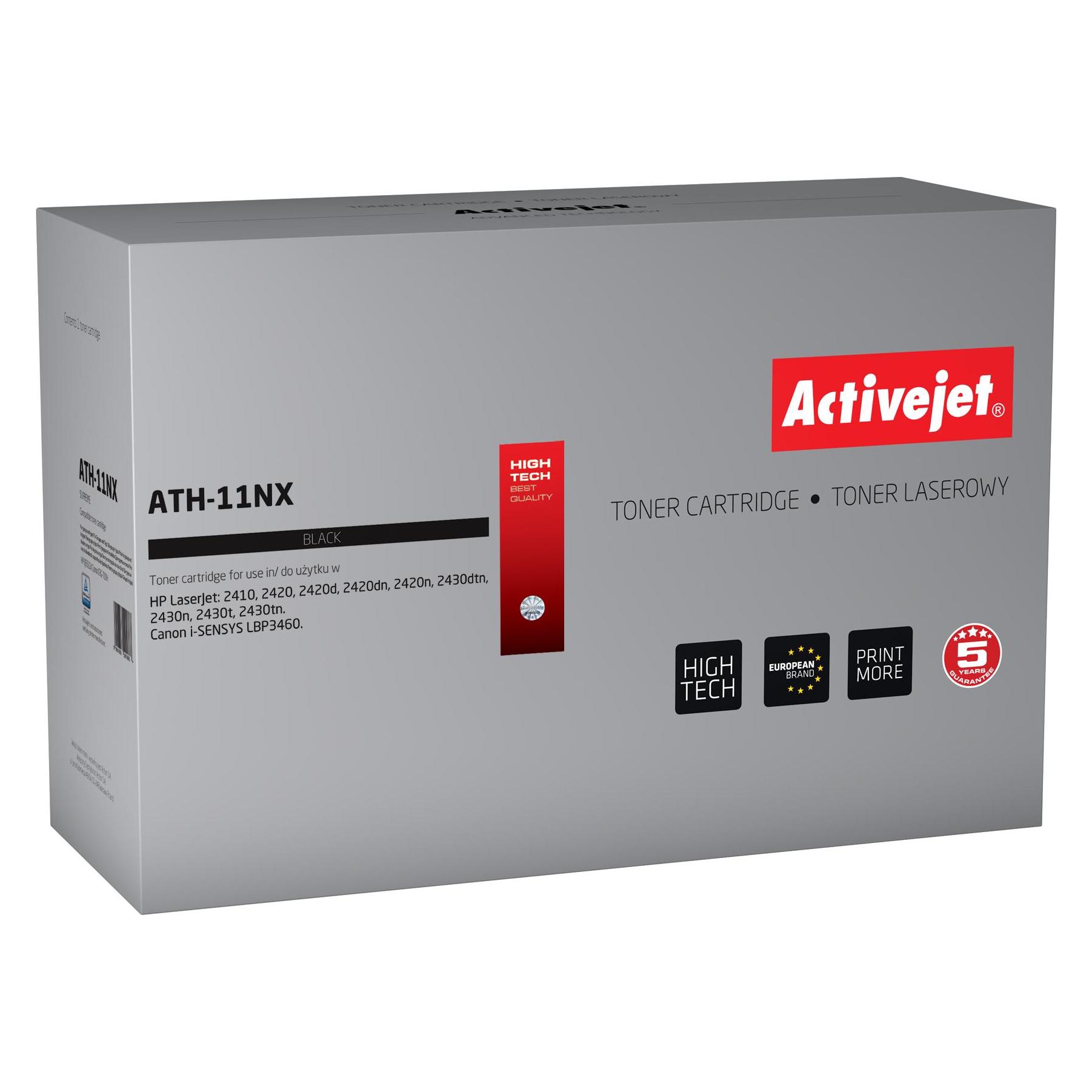 Activejet ATH-11NX Tonerkartusche (Ersatz für HP 11X Q6511X, Canon CRG-710H Höchste 13500 seiten ) (BK) (ATH-11NX)