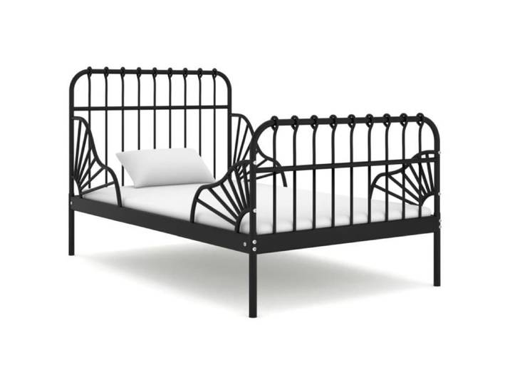 Cadre de lit extensible - TBEST - Noir Métal - 80x130/200 cm - Contemporain - Design