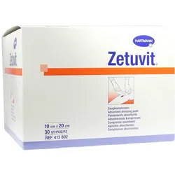 Hartmann Zetuvit Saugkompressen unsteril - 10 x 20 cm / Packung = 30 Stück 30 St