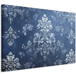 Artgeist, Bilder, Retro Ornament Decorative Motif in Worn Blues (120 x 80 cm)